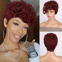Women's Elegant Party Street Chemical Fiber High Temperature Wire Side Points Short Curly Hair Wigs sku image 1