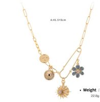 Classic Style Star Moon Flower Alloy Inlay Rhinestones Women's Pendant Necklace sku image 1