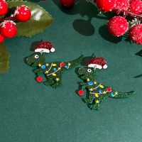1 Pair Casual Simple Style Cactus Christmas Tree Arylic Drop Earrings sku image 5