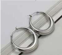 1 Pair Simple Style Classic Style Round Solid Color Stainless Steel Earrings main image 2