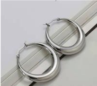 1 Pair Simple Style Classic Style Round Solid Color Stainless Steel Earrings sku image 2