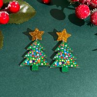 1 Pair Casual Simple Style Cactus Christmas Tree Arylic Drop Earrings sku image 7