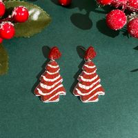 1 Pair Casual Simple Style Cactus Christmas Tree Arylic Drop Earrings sku image 3