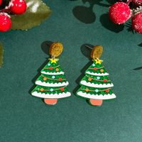 1 Pair Casual Simple Style Cactus Christmas Tree Arylic Drop Earrings sku image 6