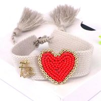 Beach Heart Shape Glass Plating 18k Gold Plated Women's Bangle sku image 5