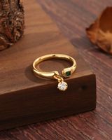 Basic Vintage Style Simple Style Square Copper Plating Inlay Zircon 18k Gold Plated Open Rings main image 3