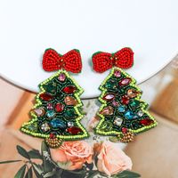 1 Pair Cartoon Style Streetwear Christmas Hat Christmas Tree Plastic Drop Earrings main image 5