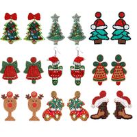 1 Pair Cartoon Style Streetwear Christmas Hat Christmas Tree Plastic Drop Earrings main image 1