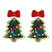 1 Pair Cartoon Style Streetwear Christmas Hat Christmas Tree Plastic Drop Earrings sku image 1