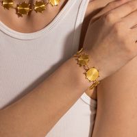 Retro Roman Style Geometric Stainless Steel Plating 18k Gold Plated Bracelets main image 4