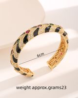 Nordic Style Luxurious French Style Water Droplets Copper Plating Inlay Zircon 18k Gold Plated Bangle main image 2
