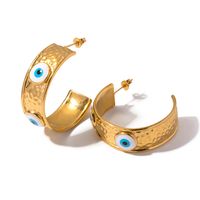 1 Piece Ig Style Devil's Eye Enamel Plating Stainless Steel 18k Gold Plated Ear Studs main image 5