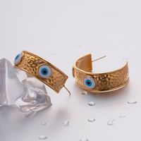 1 Pieza Estilo Ig Ojo Del Diablo Esmalte Enchapado Acero Inoxidable Chapado En Oro De 18 Quilates. Pendientes main image 4