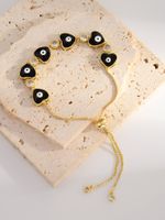 Ig Style Simple Style Cross Devil's Eye Palm Copper Enamel Plating Inlay Crystal 18k Gold Plated Bracelets sku image 4