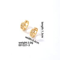 1 Paar Elegant Geometrisch Herzform Überzug Inlay Kupfer Zirkon Vergoldet Ohrringe main image 2