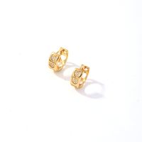 1 Pair Elegant Geometric Heart Shape Plating Inlay Copper Zircon Gold Plated Earrings main image 3