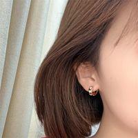 1 Pair Elegant Geometric Heart Shape Plating Inlay Copper Zircon Gold Plated Earrings main image 1