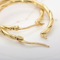 1 Pair Casual Modern Style Classic Style Solid Color Plating Stainless Steel 14k Gold Plated Hoop Earrings main image 7