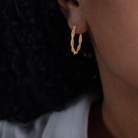 1 Pair Casual Modern Style Classic Style Solid Color Plating Stainless Steel 14k Gold Plated Hoop Earrings main image 6