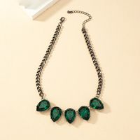Glam Vintage Style Lady Water Droplets Alloy Plating Inlay Artificial Gemstones Women's Choker main image 5