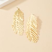 1 Pair Elegant Glam Lady Leaf Plating Hollow Out Alloy 14k Gold Plated Ear Studs main image 3