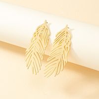 1 Pair Elegant Glam Lady Leaf Plating Hollow Out Alloy 14k Gold Plated Ear Studs main image 4
