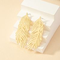 1 Pair Elegant Glam Lady Leaf Plating Hollow Out Alloy 14k Gold Plated Ear Studs main image 5