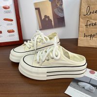 Women's Streetwear Solid Color Round Toe Canvas Shoes main image 6