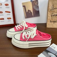 Women's Streetwear Solid Color Round Toe Canvas Shoes main image 3