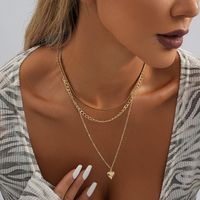 Elegant Streetwear Heart Shape Copper Layered Plating Three Layer Necklace main image 5