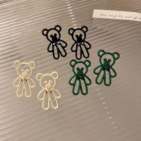 1 Pair Cute Animal Bear Plating Hollow Out Alloy Ear Studs main image 1