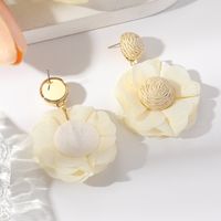 1 Pair Sweet Flower Raffia Drop Earrings main image 5