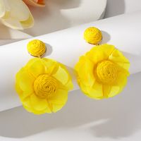 1 Pair Sweet Flower Raffia Drop Earrings sku image 3