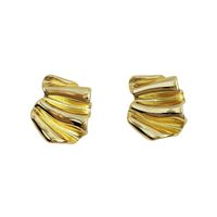 1 Pair Simple Style Solid Color Plating Copper Gold Plated Earrings main image 3