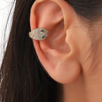 1 Piece Punk Snake Plating Inlay Copper Zircon 14k Gold Plated Ear Cuffs main image 3