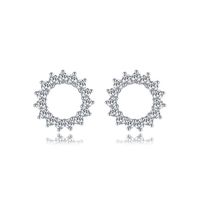 1 Pair Streetwear Star Moon Inlay Sterling Silver Copper Zircon Ear Studs sku image 22