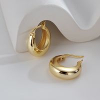 1 Paar Einfacher Stil Einfarbig Kupfer Reif Ohrringe main image 4