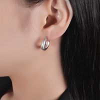 1 Pair Simple Style Solid Color Copper Hoop Earrings sku image 2