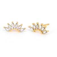 1 Pair Simple Style Star Water Droplets Inlay Sterling Silver Copper Artificial Diamond Ear Studs sku image 9