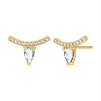 1 Par Estilo Simple Estrella Gotitas De Agua Embutido Plata Esterlina Cobre Diamante Artificial Pendientes sku image 13