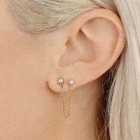 1 Piece Streetwear Star Inlay Sterling Silver Copper Artificial Pearls Artificial Diamond Ear Studs main image 5