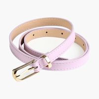 Cute Sweet Simple Style Solid Color Pu Leather Alloy Plating Women's Leather Belts main image 4