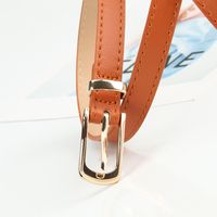 Cute Sweet Simple Style Solid Color Pu Leather Alloy Plating Women's Leather Belts main image 2