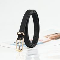 Cute Sweet Simple Style Solid Color Pu Leather Alloy Plating Women's Leather Belts sku image 4