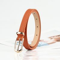 Cute Sweet Simple Style Solid Color Pu Leather Alloy Plating Women's Leather Belts sku image 2