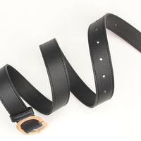 Elegant Basic Simple Style Solid Color Pu Leather Alloy Plating Women's Leather Belts main image 5