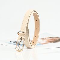 Cute Sweet Simple Style Solid Color Pu Leather Alloy Plating Women's Leather Belts sku image 7