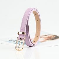Cute Sweet Simple Style Solid Color Pu Leather Alloy Plating Women's Leather Belts sku image 1