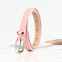Cute Sweet Simple Style Solid Color Pu Leather Alloy Plating Women's Leather Belts sku image 5