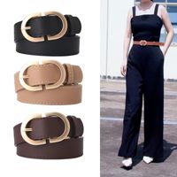 Elegant Basic Simple Style Solid Color Pu Leather Alloy Plating Women's Leather Belts main image 6